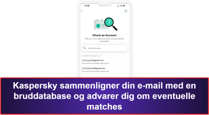 8. Kaspersky Antivirus &amp; VPN – VPN, adgangskodeadministrator og sikkerhedsbrudsscanning