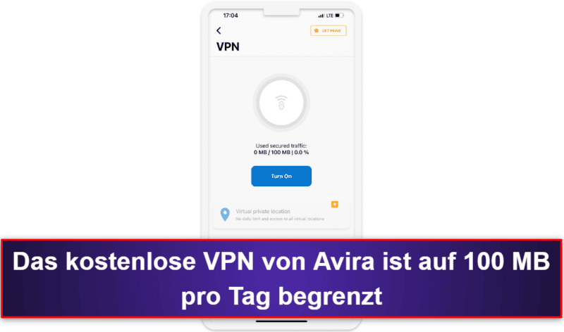7. Avira Free Mobile Security for iOS – gute iOS-Datenschutzfeatures + VPN