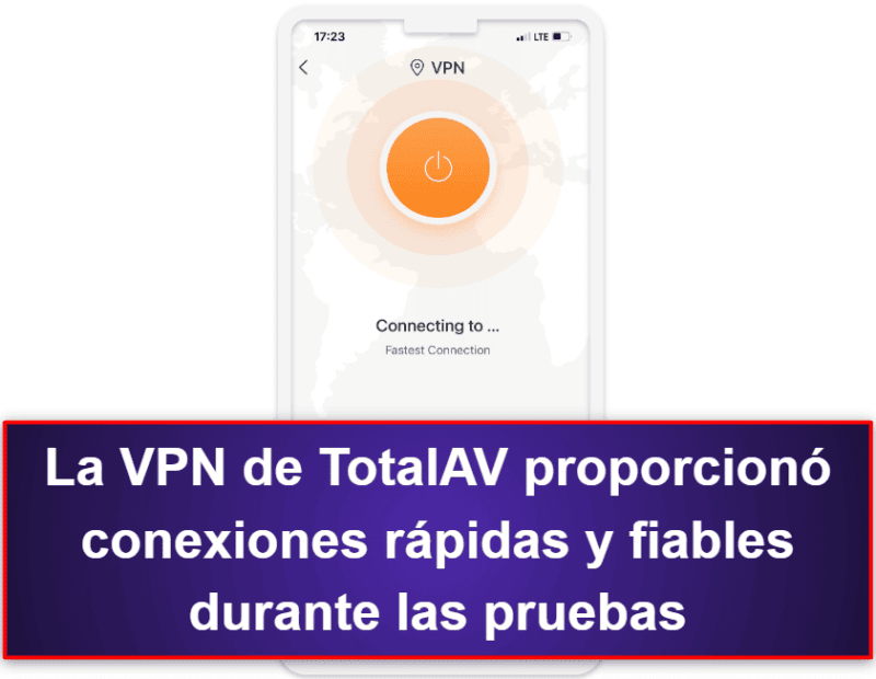 2.🥈 TotalAV Mobile Security: aplicación fácil de usar con escáner de violaciones de datos.
