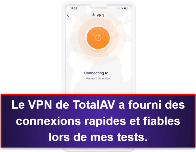 2.🥈 TotalAV Mobile Security — Une application iOS conviviale avec analyse des fuites de données
