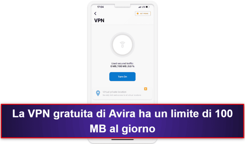 7. Avira Free Mobile Security for iOS: buone funzionalità di privacy per iOS e VPN