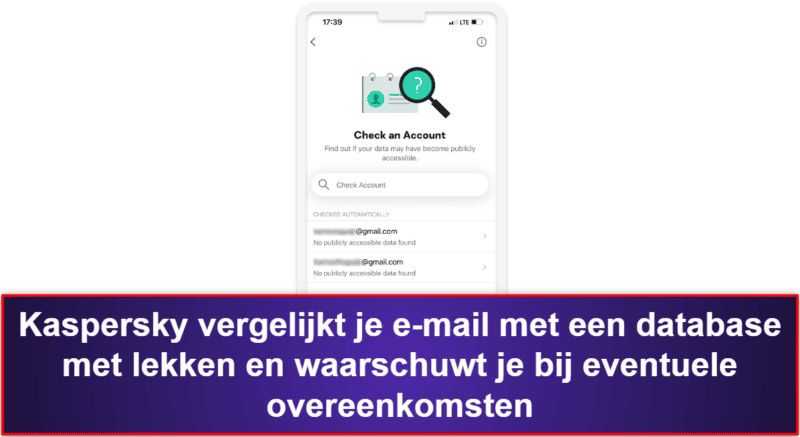 8. Kaspersky Antivirus & VPN — VPN, wachtwoordmanager & datalekscanner