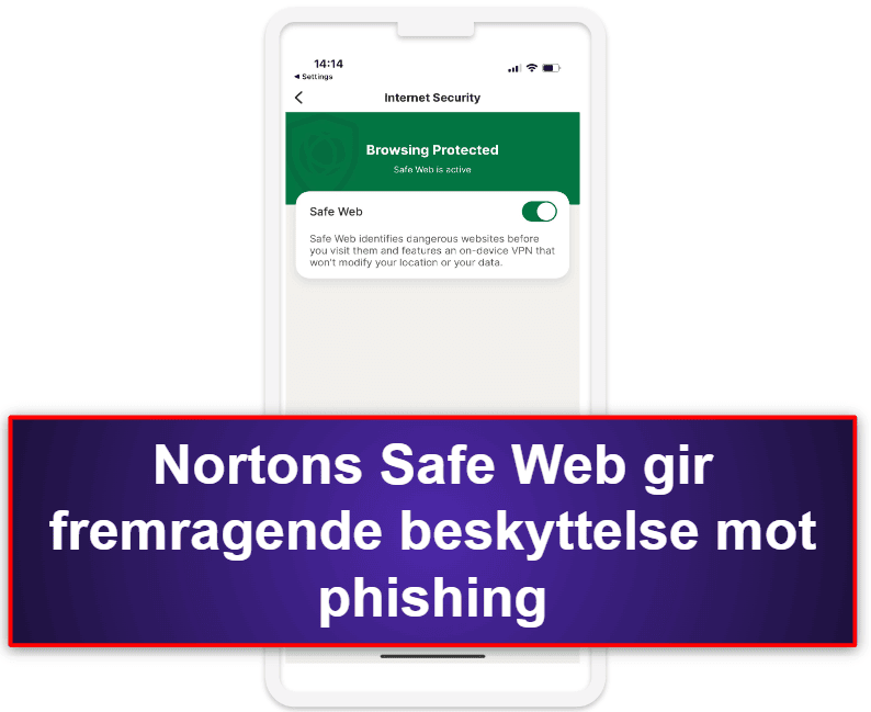 1.🥇 Norton Mobile Security — Den beste premium antivirusappen for iOS