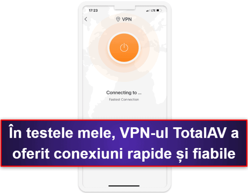 2.🥈 TotalAV Mobile Security — Aplicație pentru iOS simplă, cu scanare pentru breșe de date