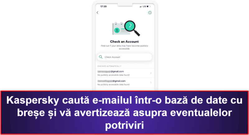 8. Kaspersky Antivirus & VPN — VPN, Manager de parole și Scanare a breșelor de securitate