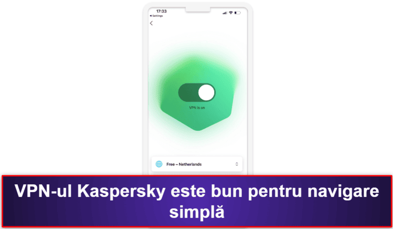 8. Kaspersky Antivirus & VPN — VPN, Manager de parole și Scanare a breșelor de securitate