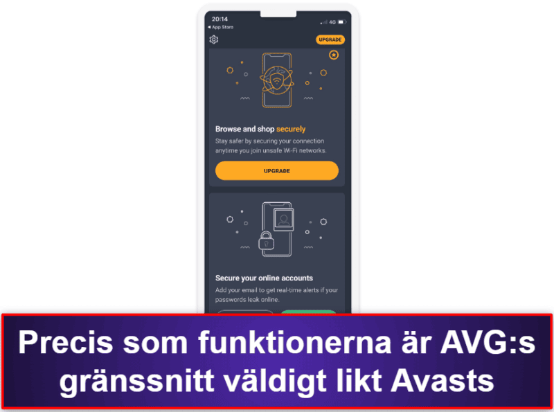 9. AVG Mobile Security for iPhone & iPad — Enkel app med varningar om dataintrång och Wi-Fi-skydd