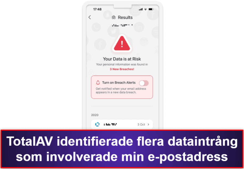 2.🥈 TotalAV Mobile Security — Användarvänlig iOSapp med intrångsskanner