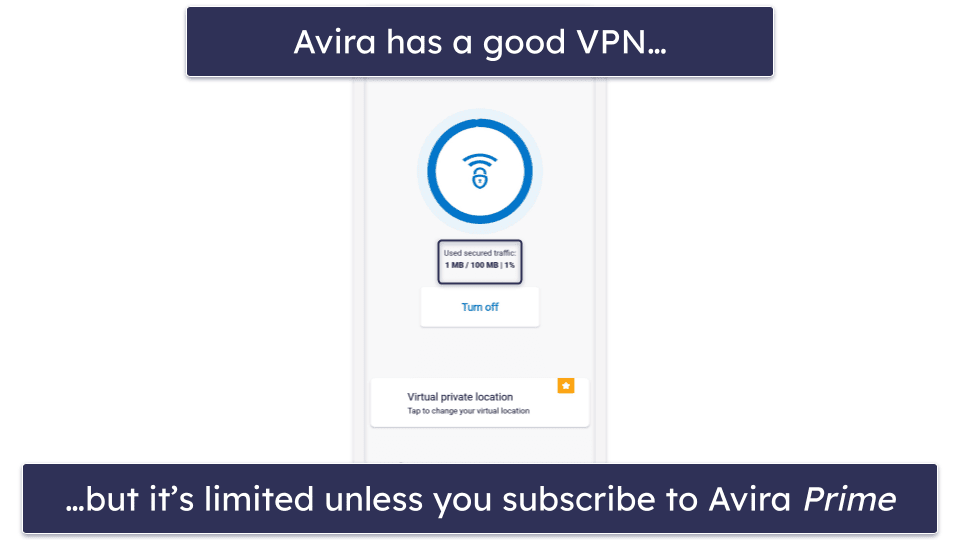 5. Avira — Good Privacy Protections