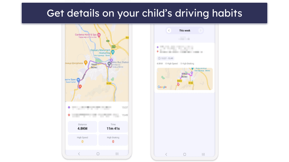 🥉 3. FamiSafe — Best for Older Kids (With Driving Safety Monitoring)