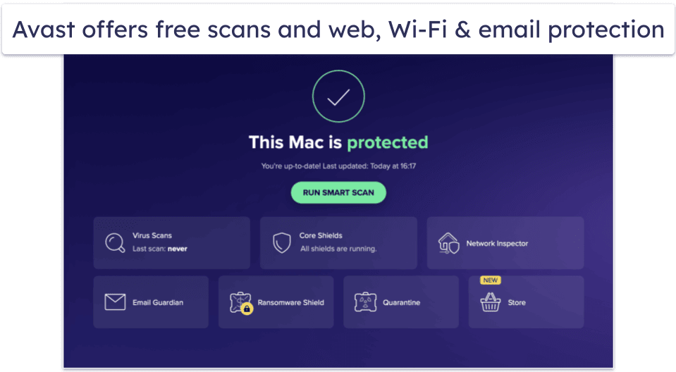 6. Avast Free Antivirus for Mac — Basic Real-Time, Web, and Email Protection