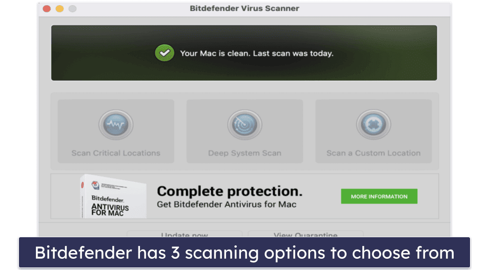 3.🥉 Bitdefender Virus Scanner for Mac — Excellent Cloud-Based Malware Scanning