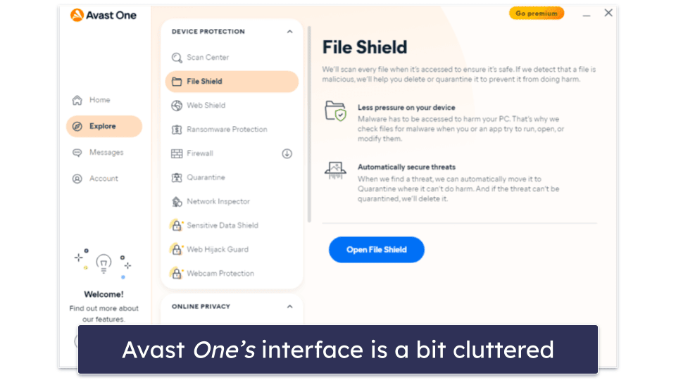 6. Avast One Essential — Effective Antivirus With Nice Privacy Tools
