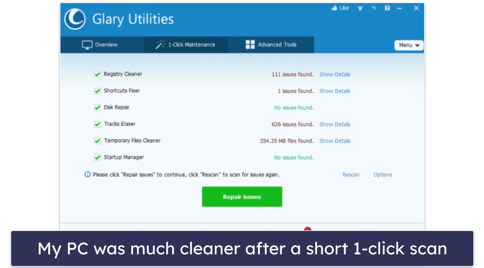 9. Glary Utilities Pro 5 — All-in-One Tools for Quick PC Cleaning &amp; Optimization