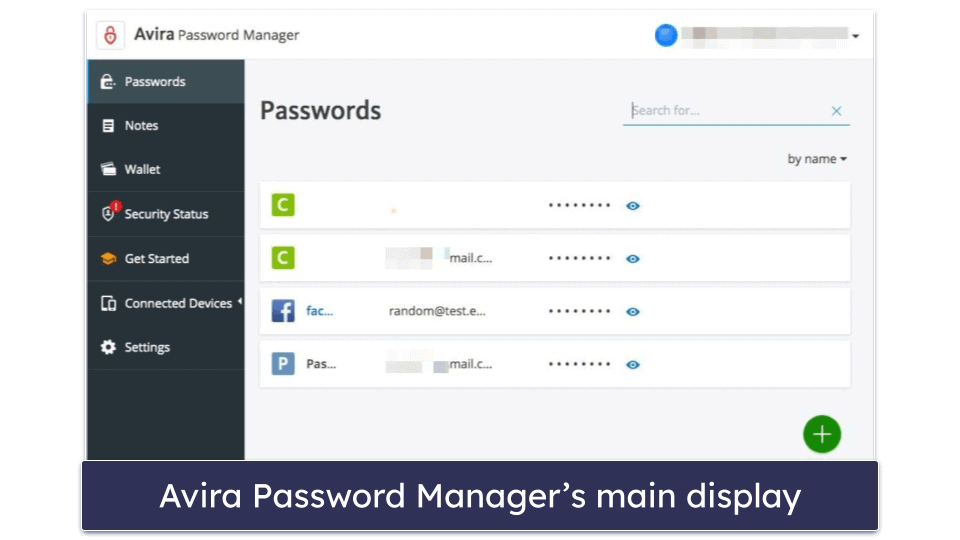 9. Avira Password Manager — Intuitive Windows App + Good Free Plan