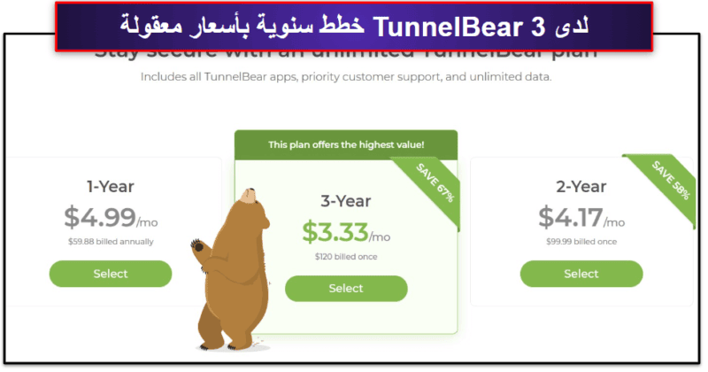 8. TunnelBear — VPN جيد للمبتدئين