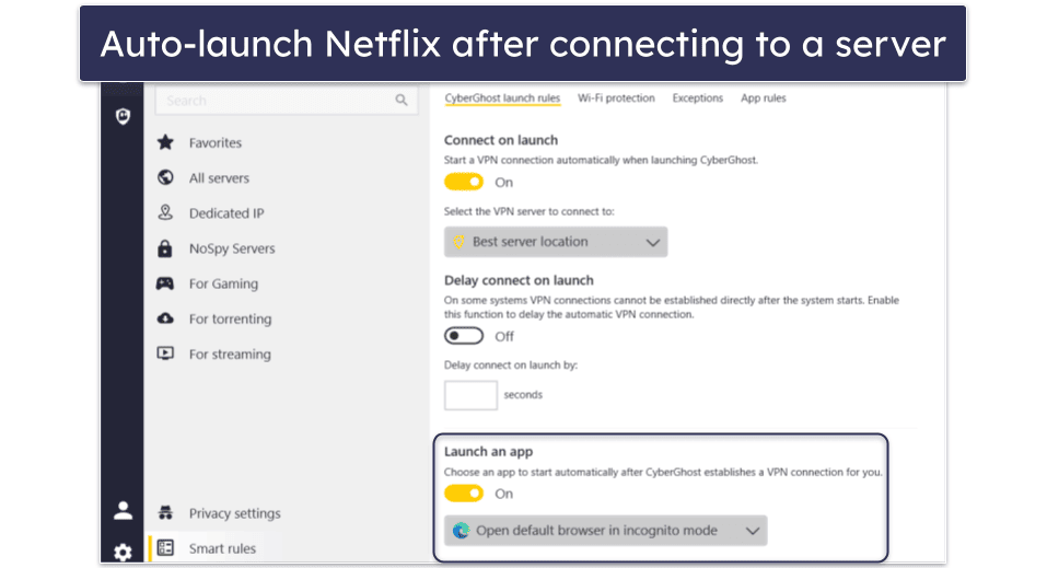 🥉3. CyberGhost VPN — Beginner-Friendly VPN With Dedicated Netflix Servers