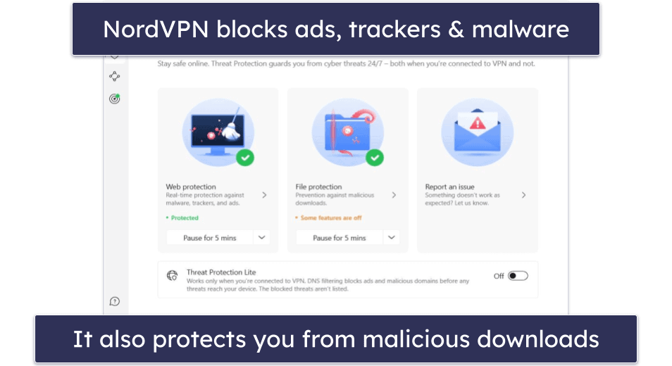 4. NordVPN — Excellent for Stopping Harmful Downloads