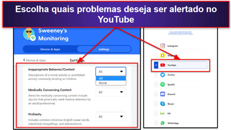 🥉3. Bark — Ótimo para Monitoramento Não Invasivo do YouTube