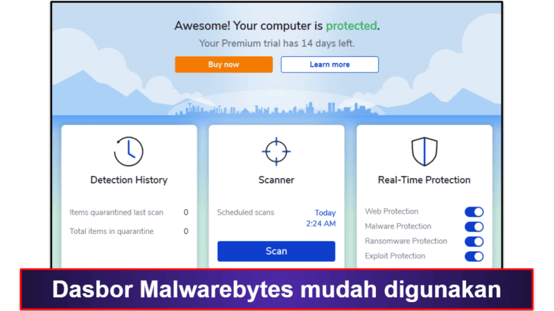 10. Malwarebytes — Terbaik untuk Proteksi Dasar