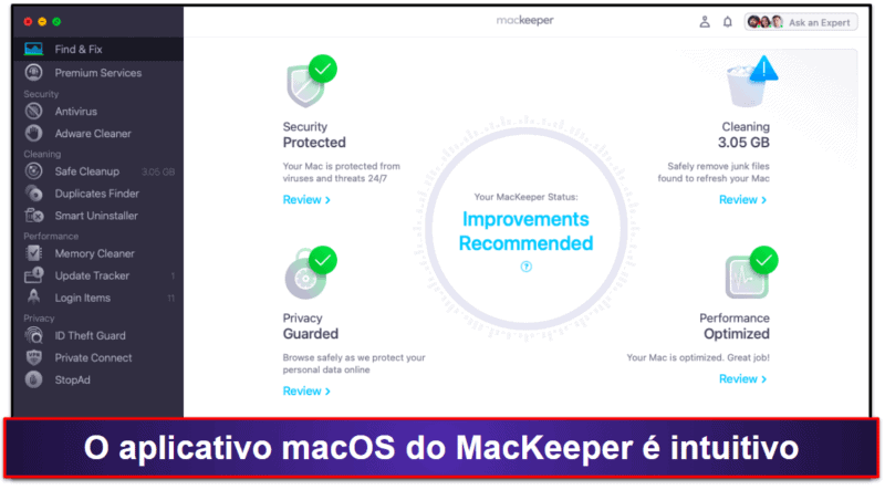 Bônus. MacKeeper — antivírus intuitivo e completo de recursos para Mac