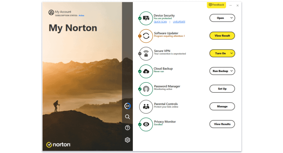 Norton 360 Ease of Use and Setup