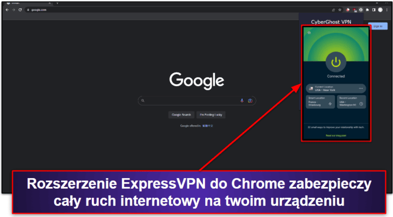 🥇1. ExpressVPN: Ogółem najlepszy VPN do Google Chrome 2024