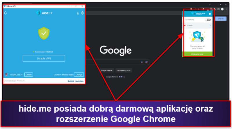 🥉3. hide.me: Najlepszy darmowy VPN Chrome