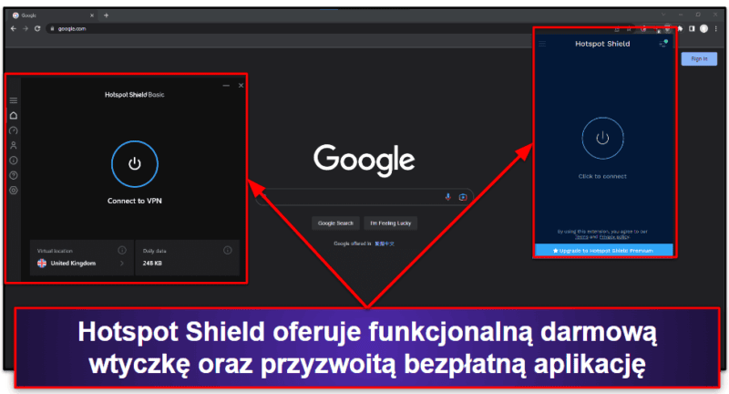 5. Hotspot Shield: Świetne rozszerzenie Google Chrome z fajnymi dodatkami