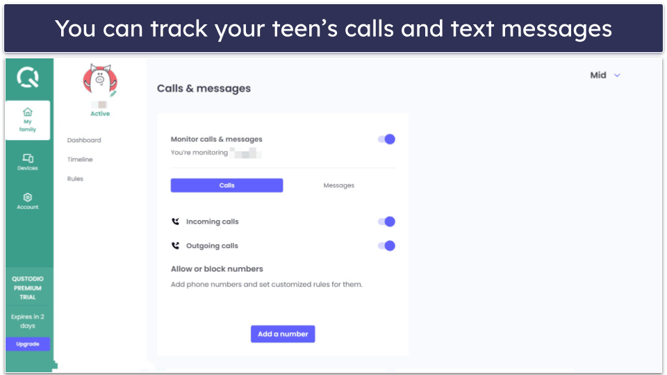 🥇1. Qustodio — Comprehensive Suite of Features for Monitoring Teens