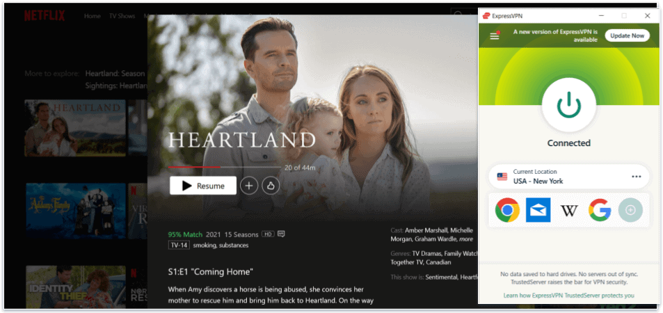 🥇1. ExpressVPN — Best VPN for Watching Heartland in 2024