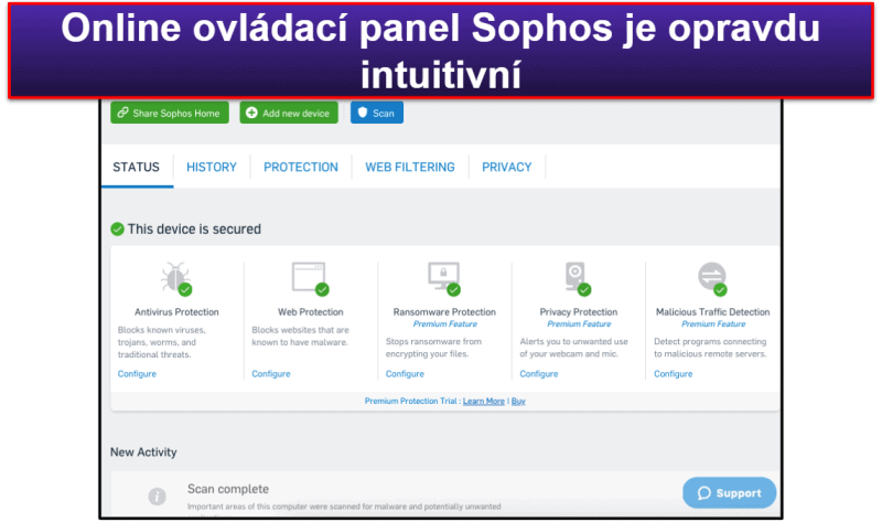 Bonus. Sophos – Snadno použitelný antivirus pro Mac