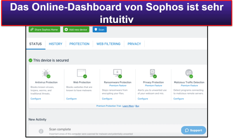 Bonus. Sophos — Benutzerfreundliches Antivirenprogramm für den Mac