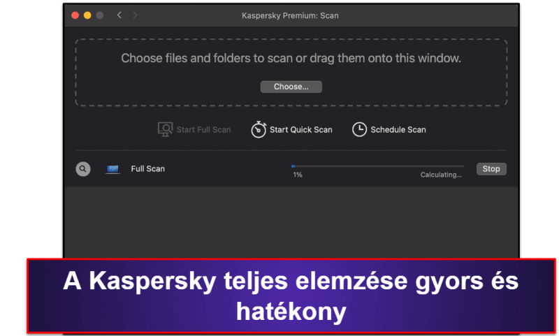9. Kaspersky — Egész jó macOS rosszindulatú programok elleni védelem
