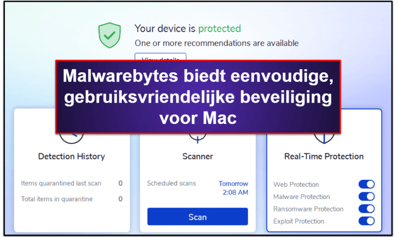 10. Malwarebytes — een minimalistisch antivirus voor Mac-gebruikers