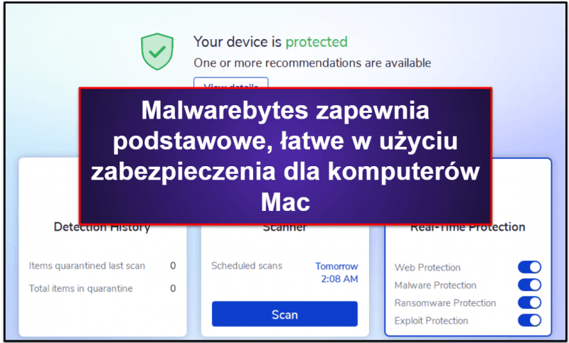 10. Malwarebytes — Minimalistyczny program antywirusowy dla użytkowników komputerów Mac