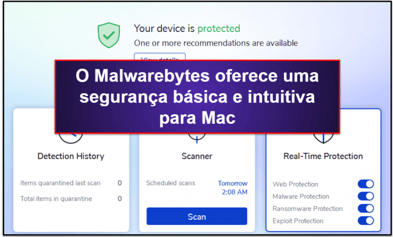 10. Malwarebytes — antivírus minimalista para usuários de Mac