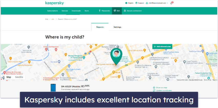 5. Kaspersky Premium — Excellent Location Tracking + Geo-Fencing Features