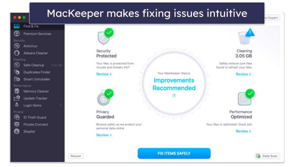 6. MacKeeper — Best for Intuitive Security Management