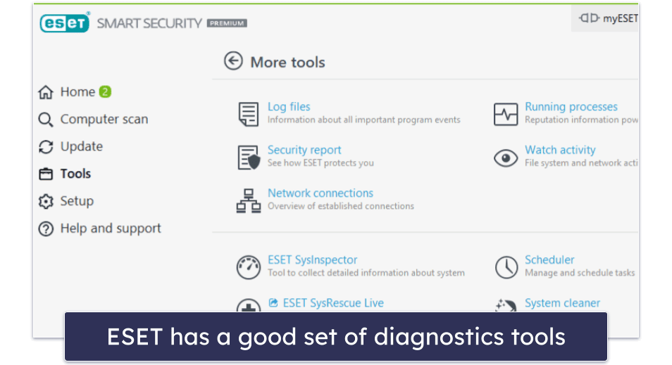 10. ESET Smart Security Premium — Good Malware Scanning &amp; Advanced Diagnostics
