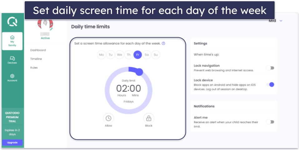 🥇1. Qustodio — Best Overall App for Limiting Screen Time