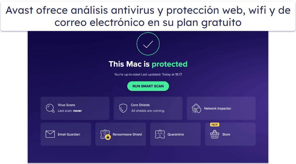 6. Avast Free Antivirus for Mac: básica protección web y de correo electrónico en tiempo real