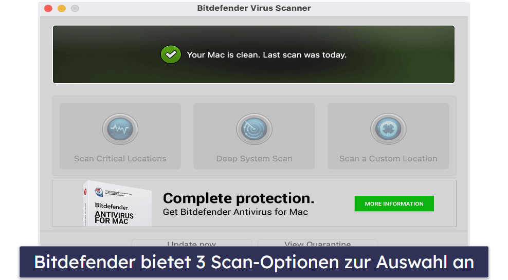 3.🥉 Bitdefender Virus Scanner für Mac — Ausgezeichneter Cloud-basierter Malware-Scanner