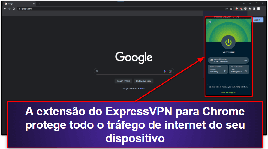 🥇1. ExpressVPN — Melhor VPN para Chrome em termos gerais em 2024