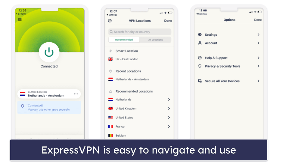 🥇1. ExpressVPN — Best Mobile VPN for Android and iOS in 2024