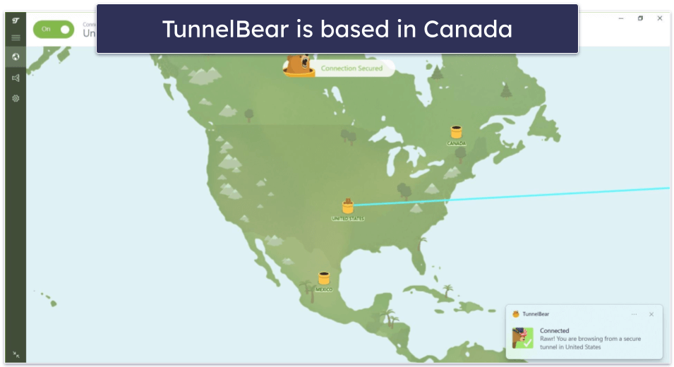 7. TunnelBear — Good No-Logs VPN for Beginners