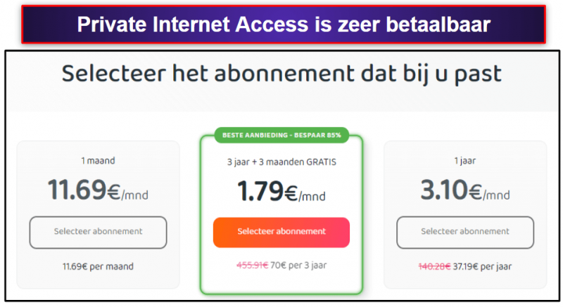 🥈2. Private Internet Access (PIA) — Flexibel, snel en zeer veelzijdig Ideaal voor streamen en het downloaden van torrents