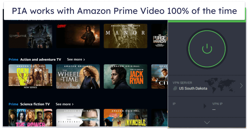 🥈2. Private Internet Access (PIA) — Great for Streaming Amazon Prime Video on Mobile Devices