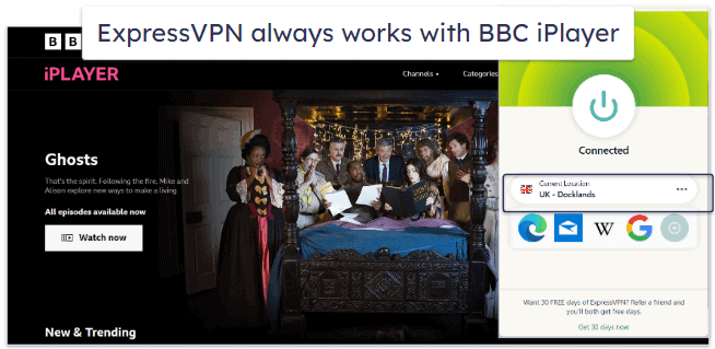🥇 1. ExpressVPN — Best Overall VPN for BBC iPlayer in 2024