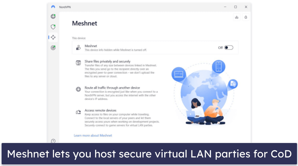 4. NordVPN — Secure VPN with Virtual LAN Parties for CoD: MW3